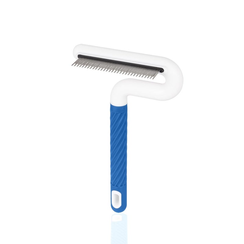 TailGurus Flea Comb, Pet Flea Comb for Dogs & Cats - Grooming Tool with Long & Short Steel Teeth, Safely Removes Tangles and Knots, Gentle Detangling Brush for Pet Hair (TG2042)(Blue) - Image 3